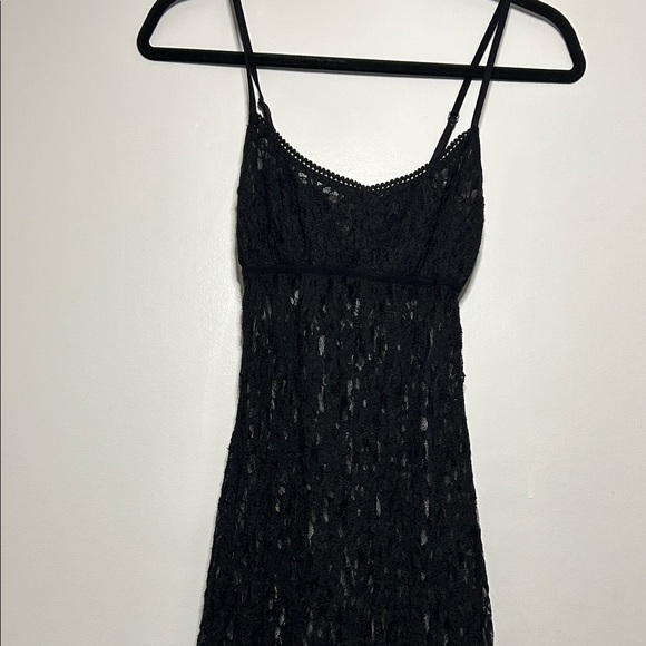 Zara Elegant Sheer Black Lace Maxi Slip Dress Lingerie Valentines Size S - Picture 3 of 16